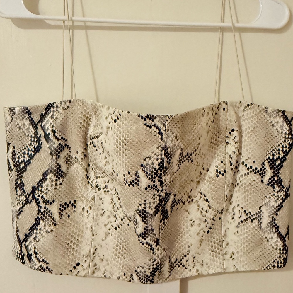 Reptile Patterned Cream and Black Corset